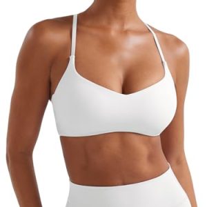 Y Back Sports Bras for Women Padded Racerback Bra Paisely Light Impact Adjustable Straps Gym Workout Tops