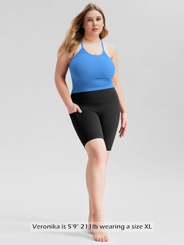 Women's Crop 3-Pack Seamless Rib-Knit Camisole Crop Tank Tops