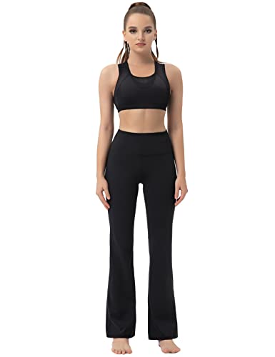 29"/31"/33"/35"/37" 3 Styles Women's High Waist Bootcut Yoga Pants Basic/Side Pockets Tummy Control Workout Flared