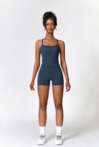 Two Piece Workout Sets For Women Tank Top Matching High Waist Booty Lifting Shorts Gym Yoga Active Wear Outfits