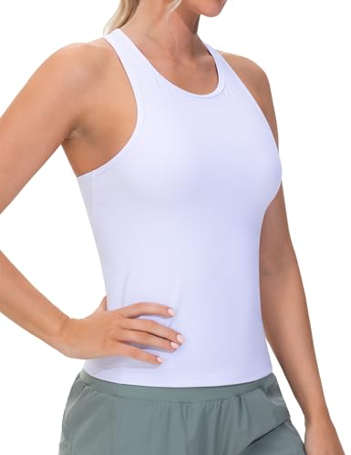 Racerback Workout Tank Tops for Women Slim Fit Sleeveless Basic Athletic Running Yoga Shirts