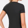Women's Workout Tops Short Sleeve Slim Fit Breathable Athletic Yoga Running Casual Basic Tee Shirts