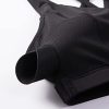 Strappy V Neck Sports Bras for Women - Criss Cross Back Wireless Padded Workout Yoga Bra