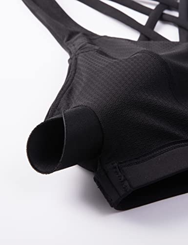 Strappy V Neck Sports Bras for Women - Criss Cross Back Wireless Padded Workout Yoga Bra