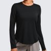 Lightweight Long Sleeve Workout Shirts for Women Gym Running Fall Tshirts High Neck Athletic Training Tops