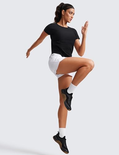 Cloudweight Workout Tops for Women Lightweight Athletic Short Sleeve Shirts Gym Running Side Slit T-Shirts