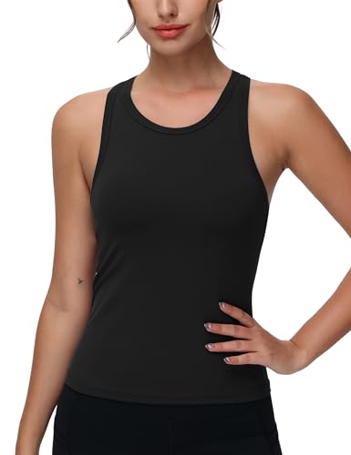 Women's Racerback Workout Tank Tops Slim Fit Soft Sleeveless Yoga Shirts