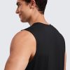 Men's Workout Sleeveless Shirt Quick Dry Stretchy Swim T-Shirts Athletic Gym Running Beach Tank Top