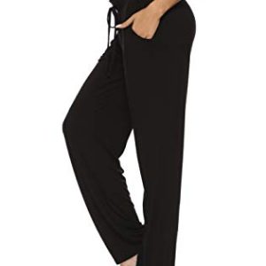 Womens Yoga Pants Wide Leg Comfy Drawstring Loose Straight Lounge Running Workout Legging