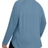 Plus Size Workout Tops for Women Long Sleeve Athletic Shirts Breathable Running Yoga Gym Clothes with Side Slits