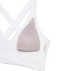 Butterluxe Womens Ruched Longline Sports Bras - V Neck Padded Yoga Tank Wide Straps Cross Back Crop Tops