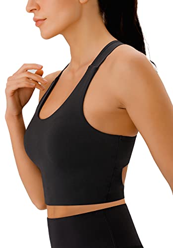 Sports Bras for Women Criss-Cross Back Padded Workout Tank Tops Medium Support Crop Tops for Women