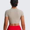 Short Sleeve Crop Tops for Women Classic Longline Baby Tee Workout T Shirt Top