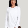 Pima Cotton Workout Long Sleeve Shirts for Women Crew Neck Athletic Basic Shirts Casual Tops