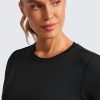 Lightweight Long Sleeve Workout Shirts for Women Gym Running Fall Tshirts High Neck Athletic Training Tops