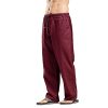 Qiuse Men's Casual Loose Fit Straight-Legs Stretchy Waist Beach Pants