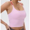 Women's Racerback Tank Top Criss Cross Spaghetti Strap Padded Strappy Longline Workout Gym Tops