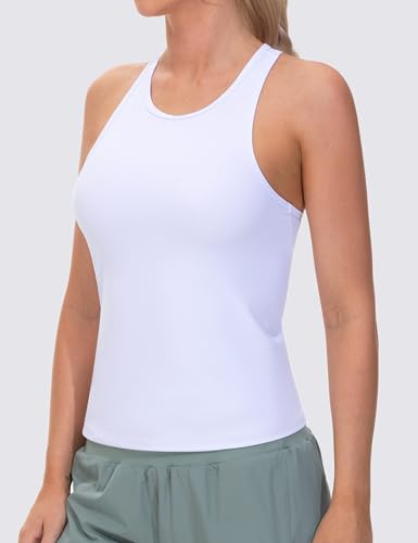 Racerback Workout Tank Tops for Women Slim Fit Sleeveless Basic Athletic Running Yoga Shirts