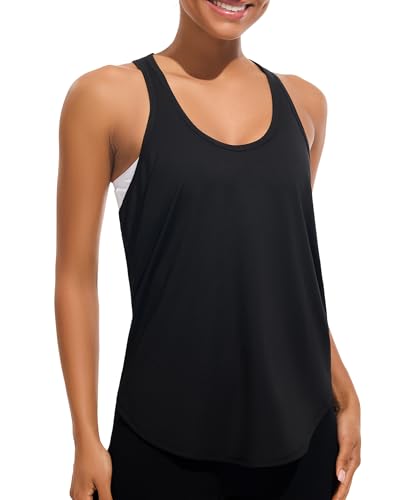 Ice Silk Workout Tank Tops for Women Quick Dry Sleeveless Loose Fit Racerback Athletic Running Shirts
