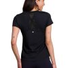 Active Women's Short Sleeve Ventilated Mesh Athletic Performance Workout T-Shirt