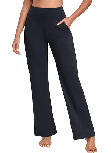 Women's Wide Leg Pants Hight Waisted Work Casual Yoga Workout Pants with Pockets Petite/Regular/Tall