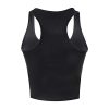 31UO3NFFGlL.jpg 4 Pieces Women's Crop Tops Cotton Basic Tank Tops Racerback Sleeveless Sports Workout Crop Tank Tops