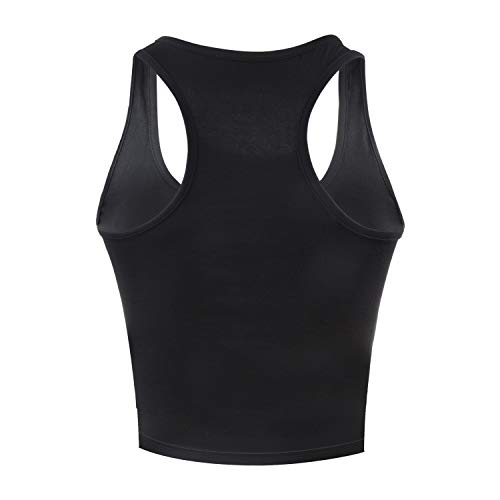 31UO3NFFGlL.jpg 4 Pieces Women's Crop Tops Cotton Basic Tank Tops Racerback Sleeveless Sports Workout Crop Tank Tops