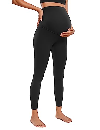 Womens Butterluxe Maternity Leggings Over The Belly 25" - Buttery Soft Workout Activewear Yoga Pregnancy Pants