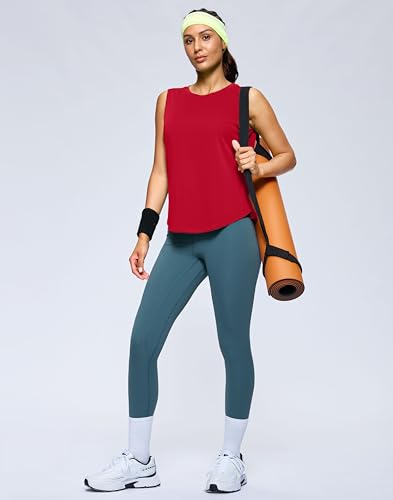 Women's Workout Tank Tops Lightweight Sleeveless High Neck Athletic Shirts for Running Gym Tennis Pickleball