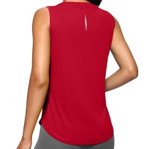 Women's Workout Tank Tops Lightweight Sleeveless High Neck Athletic Shirts for Running Gym Tennis Pickleball