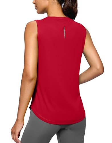 Women's Workout Tank Tops Lightweight Sleeveless High Neck Athletic Shirts for Running Gym Tennis Pickleball
