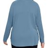 Plus Size Workout Tops for Women Long Sleeve Athletic Shirts Breathable Running Yoga Gym Clothes with Side Slits