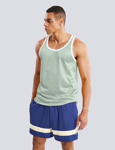 Men's Mesh Basketball Tank Top Workout Gym T-Shirts Sleeveless Training Shirt