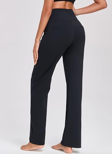 Women's Wide Leg Pants Hight Waisted Work Casual Yoga Workout Pants with Pockets Petite/Regular/Tall