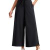 Lightweight Wide Leg Cropped Pants for Women 25" High Waisted Loose Casual Lounge Travel Work Sweatpants Summer