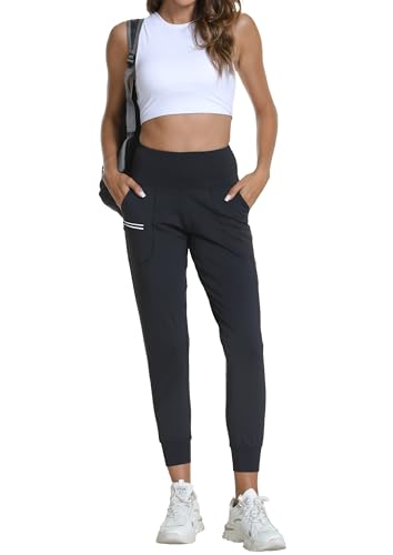 Women's Workout Joggers with Pockets-Quick Dry Athletic Lounge Pants for Hiking Yoga and Running