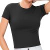 Women's Workout Tops Short Sleeve Slim Fit Breathable Athletic Yoga Running Casual Basic Tee Shirts