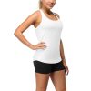 Built in Bra Workout Tank Tops for Women - Open Back Strappy Athletic Yoga Tops Exercise Running Gym Shirts