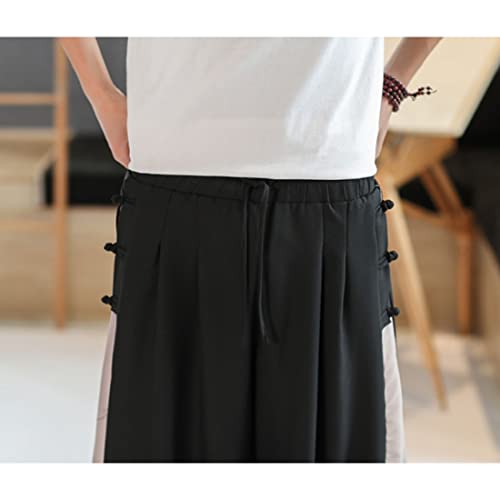 Mens Wide Leg Palazzo Pants Elastic Waist Yoga Painting Patch Slack