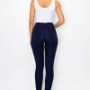 Women's Pull-On Ponte Pants – High Waist Slim or Flared Trousers with Tummy Control for Work or Casual Wear