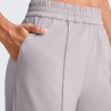 Lightweight Flowy Wide Leg Pants Woman Elastic Waist Front Seam Loose Casual Summer Trousers