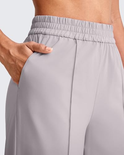 Lightweight Flowy Wide Leg Pants Woman Elastic Waist Front Seam Loose Casual Summer Trousers