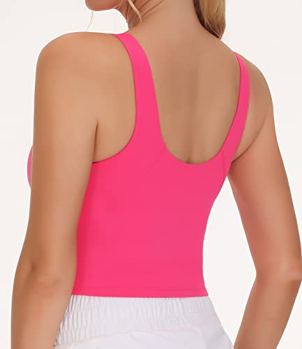 Women's Sports Bra Sleeveless Workout Tank Tops Running Yoga Cropped Tops with Removable Padded