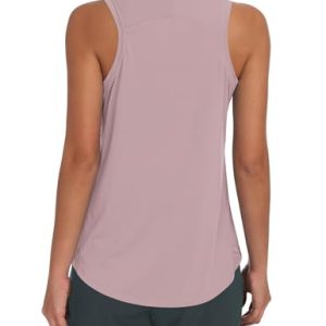 Women's Summer Workout Tops Sleeveless Racerback Athletic Tank Top High Neck Loose Fit Running Gym Yoga Shirts
