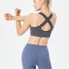 Sports Bras Pack for Women - Padded Cross Back Support Seamless Strap Bra for Workout Fitness Gym Yoga Large Bust