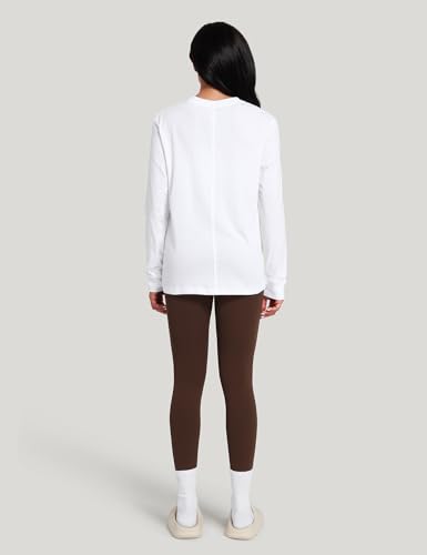 Pima Cotton Workout Long Sleeve Shirts for Women Crew Neck Athletic Basic Shirts Casual Tops