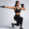 Womens Butterbreeze Criss Cross Back Sports Bra - V Neck Adjustable Straps Padded Wireless Workout Training Crop Top
