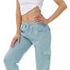 Women's Lightweight Hiking Cargo Pants Outdoor Quick Dry Casual Travel Sweatpants Joggers Elastic Waist Button Pockets