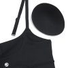 Womens Butterluxe Adjustable Spaghetti Strap Sports Bra - Scoop Neck Wireless Padded Yoga Workout Crop Top