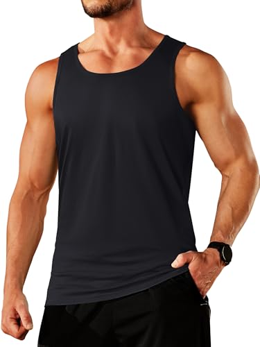 Men's Tank Top Cotton Moisture Wicking Muscle Shirt Summer Sleeveless Shirts Gym Workout Tank